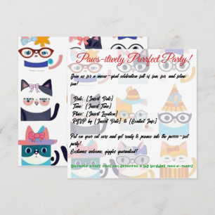 Quirky Cat Whimsical Feline Art for Cat Lovers Invitation