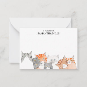 Quirky cats Lining up Cat lover Personalized Name Card