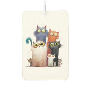 Quirky Cats with Big Eyes Air Freshener