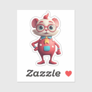 Quirky Character Custom Cut Sticker