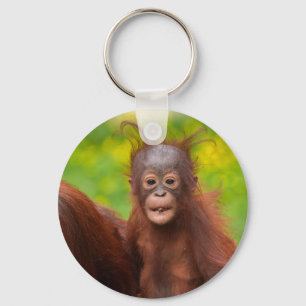 Quirky Charm of an Orangutan Baby Key Ring