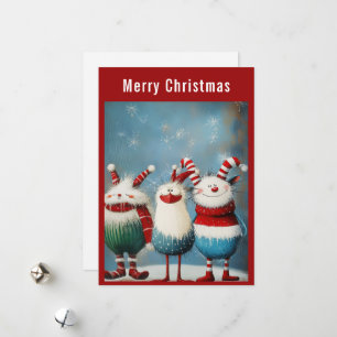 Quirky Christmas Creatures Holiday Card