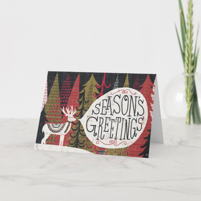 Quirky Christmas Deer Holiday Card (Front)
