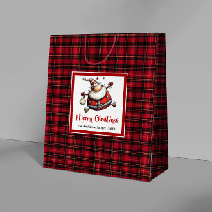 Quirky Christmas Whimsical Santa Cartoon Fun Gift Large Gift Bag