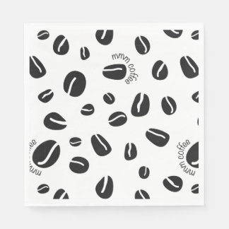 Quirky Coffee Beans "Mmm Coffee" Paper Napkins
