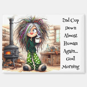 Quirky Coffee Lady Almost Human Magnet