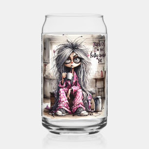 Quirky Coffee Lady Back Off Drinkware Set Can Glass
