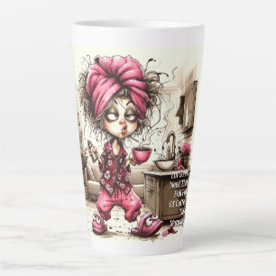 Quirky Coffee Lady Full Pot Latte Mug