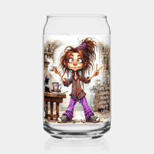 Quirky Coffee Lady Good Luck Drinkware Set Can Glass