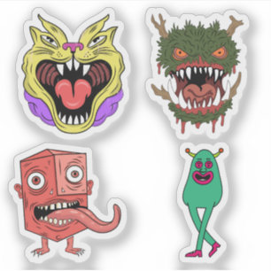 Quirky Colorful Retro Monster Character