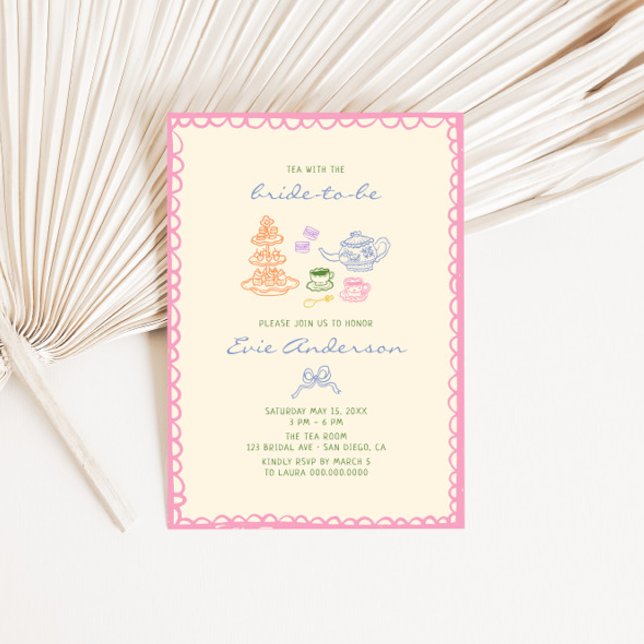 Quirky Colourful Bridal Tea Party Invitation (Creator Uploaded)