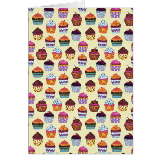 Quirky Colourful Cupcakes Illustration Pattern