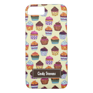 Quirky Colourful Cupcakes Illustration Pattern iPhone 8/7 Case