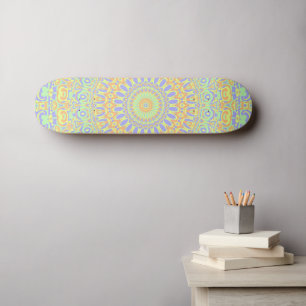 Quirky Colourful Eclectic Boho HIppie Mandala Art Skateboard