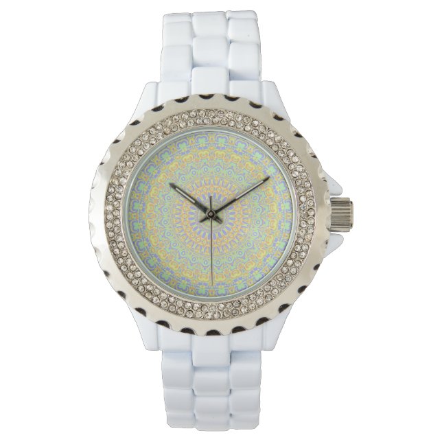 Quirky Colourful Eclectic Boho HIppie Mandala Art Watch (Front)