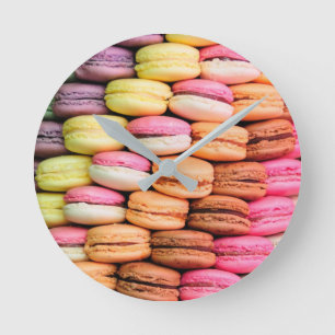 Quirky Colourful Macaroons Round Clock