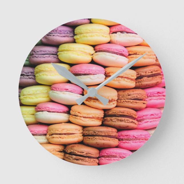Quirky Colourful Macaroons Round Clock (Front)