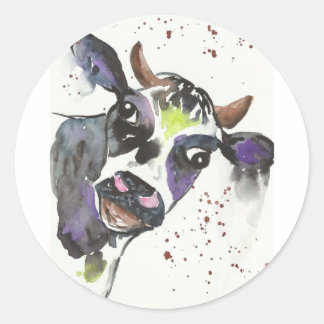 Quirky Cow Classic Round Sticker