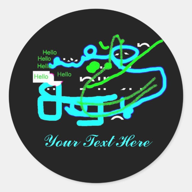 Quirky Creature Says Hello Classic Round Sticker (Front)