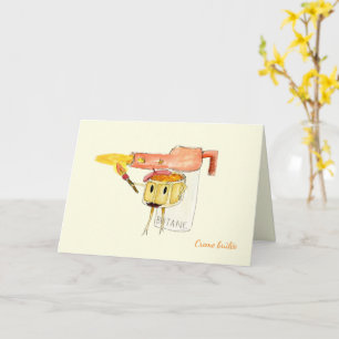 Quirky Creme Brulee Dessert Funny Cartoon Humour Card