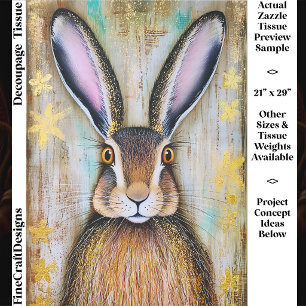 Quirky & Cute Long/Big Eared Rabbit Portrait FX9 Tissue Paper