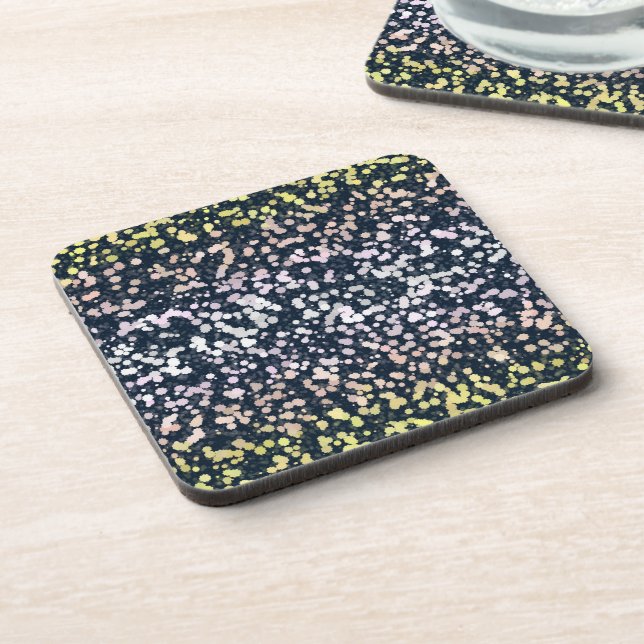 Quirky Cute Retro Boho Flora Pangender Pride Flag Coaster (Left Side)