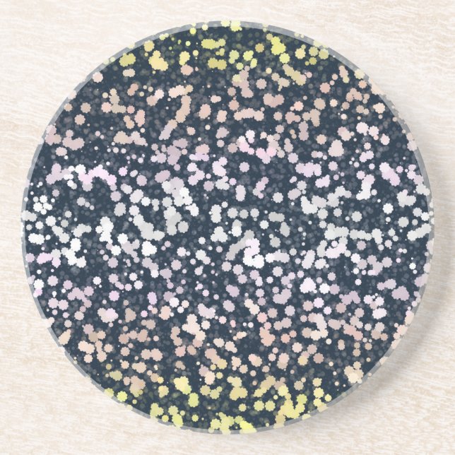 Quirky Cute Retro Boho Flora Pangender Pride Flag Coaster (Front)