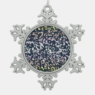 Quirky Cute Retro Boho Flora Pangender Pride Flag Snowflake Pewter Christmas Ornament