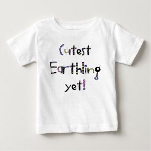 Quirky Cutest Earthling Yet! Purple Fuchsia Yellow Baby T-Shirt