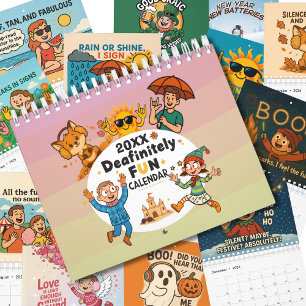 Quirky Deaf Awareness Cartoon Design Calendar
