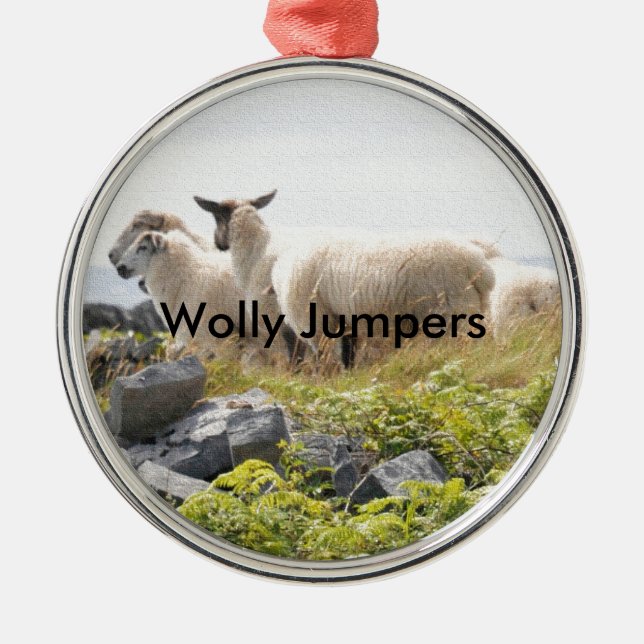 Quirky Designs - Sheep in a field Metal Tree Decoration (Front)