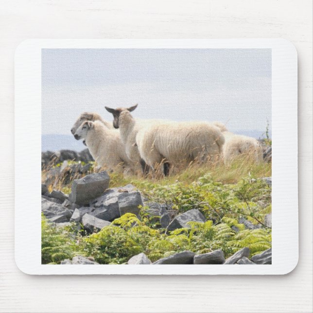 Quirky Designs - Sheep in a field Mouse Pad (Front)