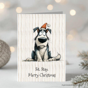 Quirky Dog Merry Christmas Holiday Card