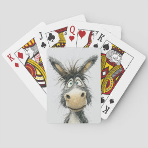 Quirky donkey playing cards
