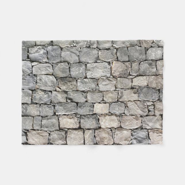 Quirky Dry Stone Wall Fleece Blanket (Front (Horizontal))