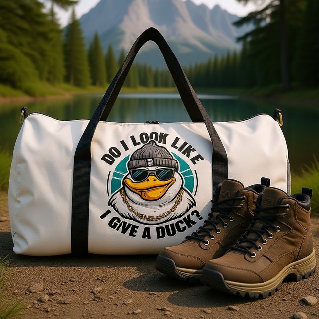 Quirky Duck Fashionista Questions Duffle Bag (Creator Uploaded)