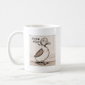 Quirky Duck Scandinavian Joke Cartoon Pastel   Coffee Mug (Left)