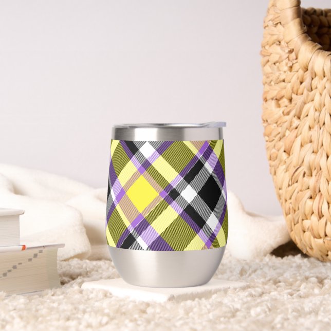 Quirky Eclectic Boho Nonbinary Plaid Pride Flag (Living Room)