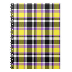 Quirky Eclectic Boho Nonbinary Plaid Pride Flag Notebook