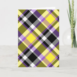 Quirky Eclectic Boho Nonbinary Plaid Pride Flag Thank You Card