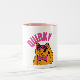 Quirky... Explore the many moods of the cat Two-Tone Coffee Mug