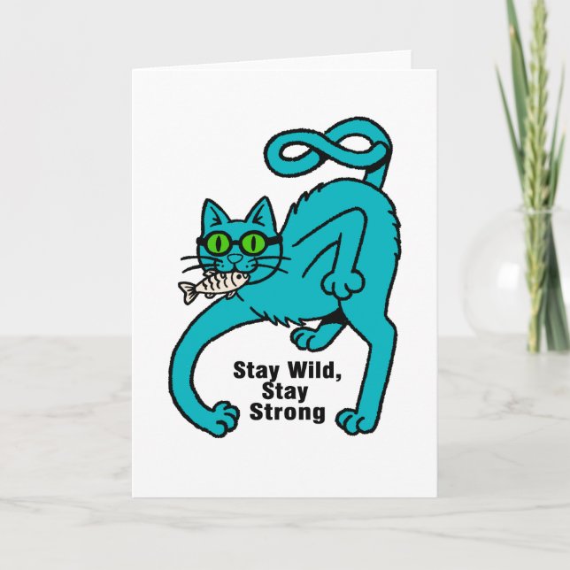 Quirky Expressive Cat Card (Front)