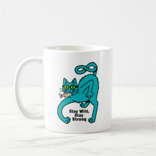 Quirky Expressive Cat Coffee Mug