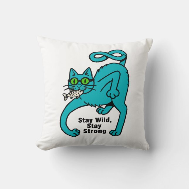 Quirky Expressive Cat Cushion (Front)