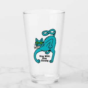 Quirky Expressive Cat Glass