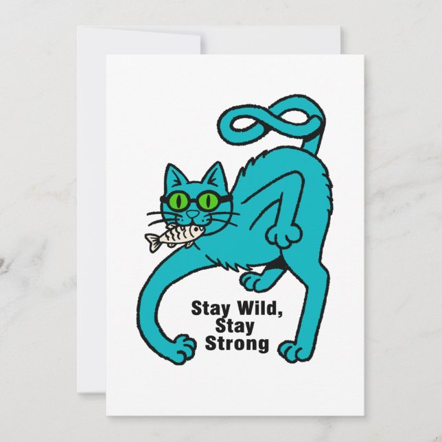 Quirky Expressive Cat Invitation (Front)