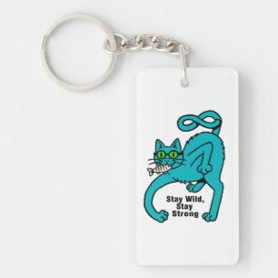 Quirky Expressive Cat Key Ring