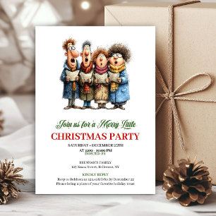 Quirky Family Red Green Holiday Party Invitation