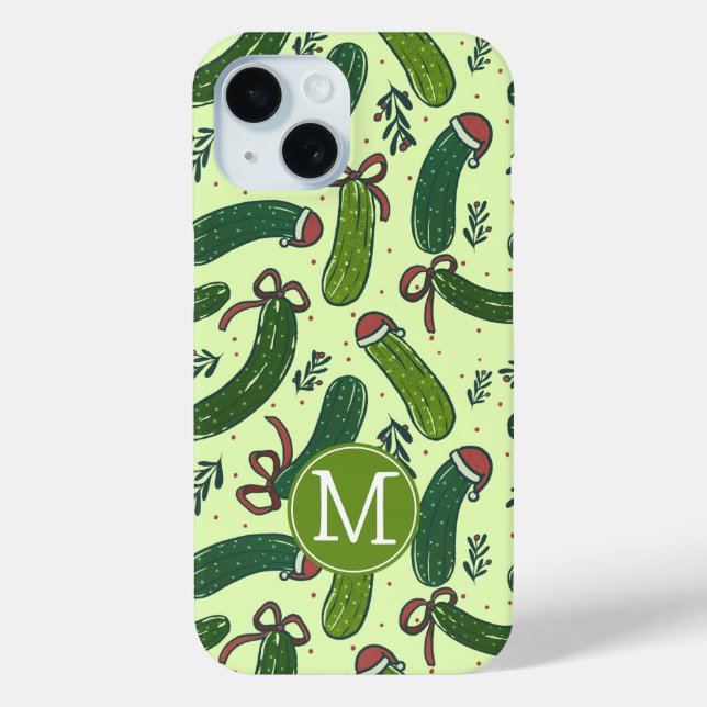 Quirky Festive Christmas Pickles Pattern Case-Mate iPhone Case (Back)