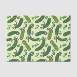 Quirky Festive Christmas Pickles Pattern Tissue Paper